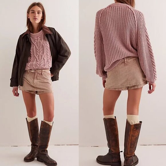 Free People Pants - NWT New Free People We The Free Gallivanting Cord Almondine Skort Size 31